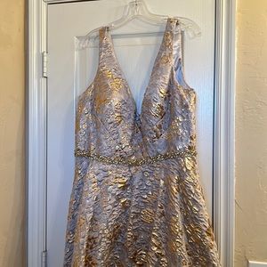 Elegant Gold and Silver Women's Dress